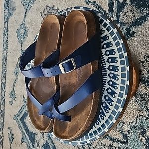 Birkenstock Betula Mia Navy Sandals Sz 38 (L7)